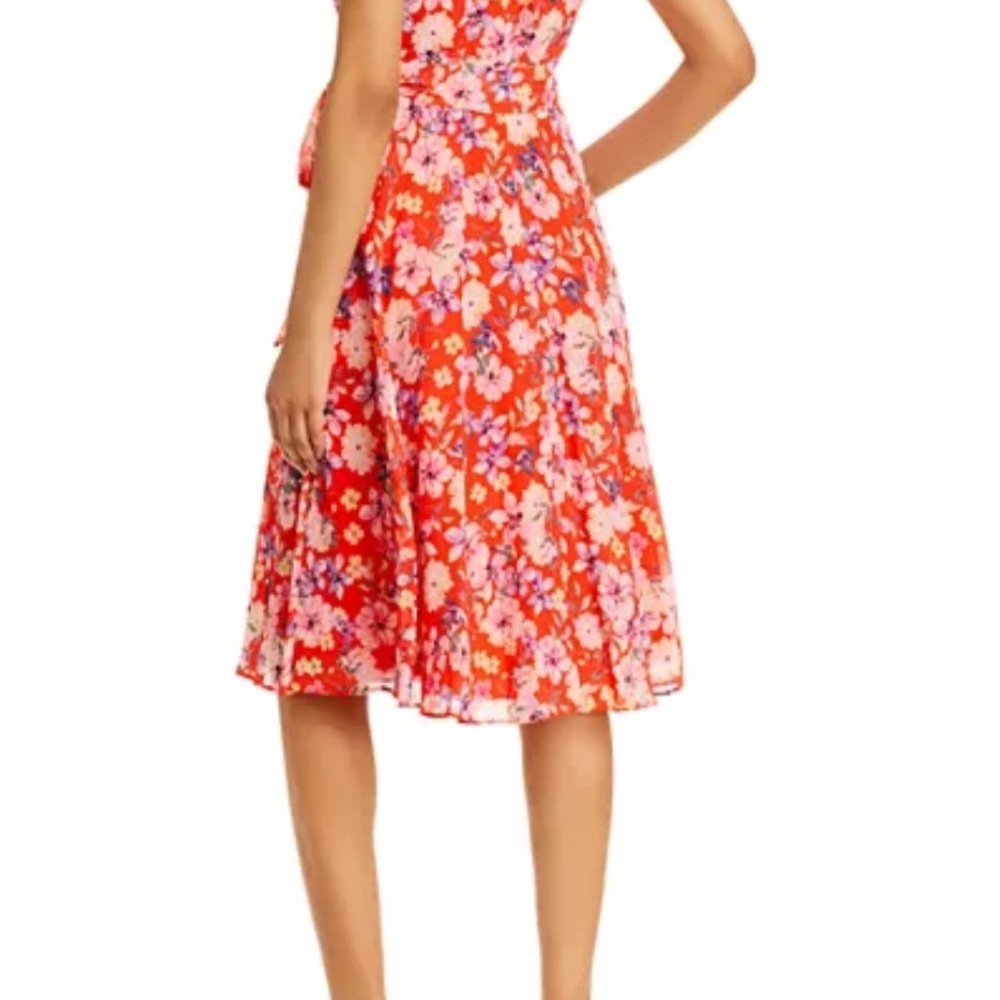 Eliza J Halter Neckline Floral Dress in Red and Pink Floral Size 8 NWT - Picture 2 of 12